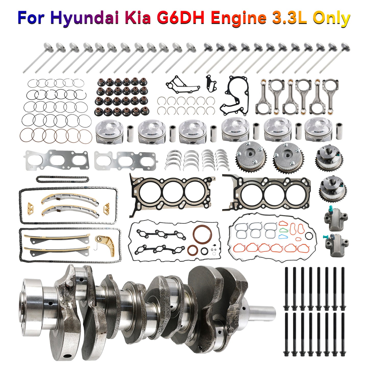 Kit di revisione e ricostruzione Hyundai KIA Santa Fe 3.3L G6DH 2013-2019 con bielle e fasatura dell"albero motore