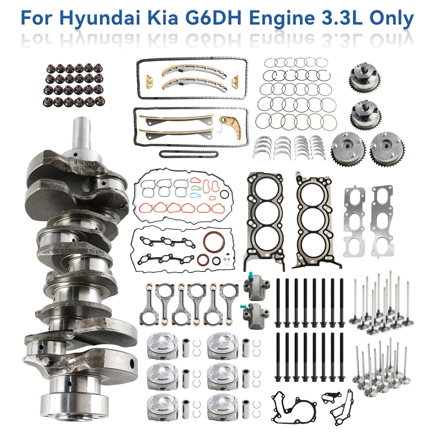 Kit di revisione e ricostruzione Hyundai KIA Santa Fe 3.3L G6DH 2013-2019 con bielle e fasatura dell"albero motore