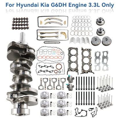 Kit di revisione e ricostruzione Hyundai KIA Santa Fe 3.3L G6DH 2013-2019 con bielle e fasatura dell"albero motore