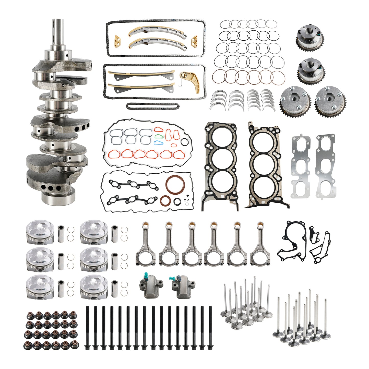 Kit di revisione e ricostruzione Hyundai KIA Santa Fe 3.3L G6DH 2013-2019 con bielle e fasatura dell"albero motore