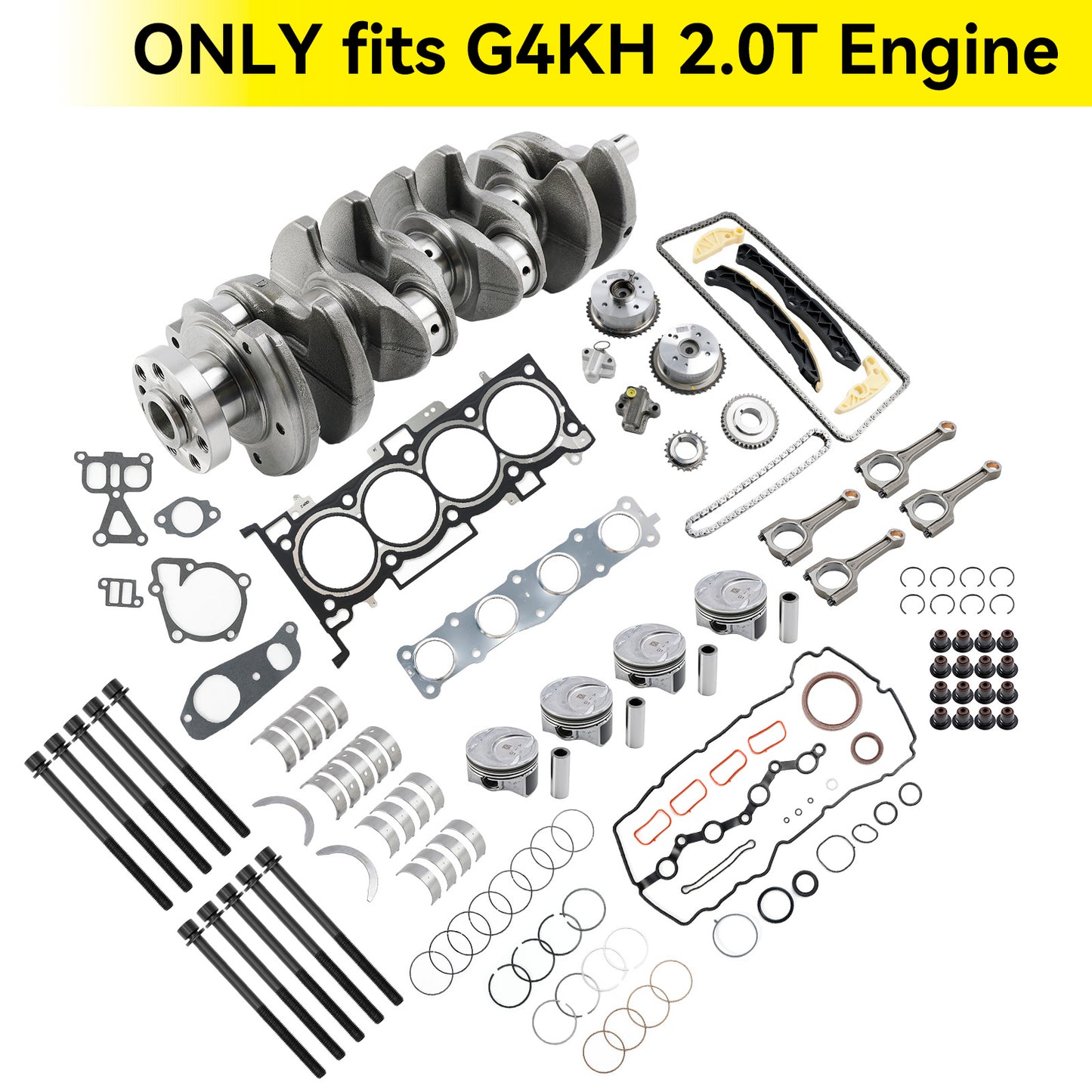 Kit di ricostruzione del motore Hyundai Elantra (AD) G4KH 2.0T 2015-2020 con kit di fasatura delle aste dell'albero motore