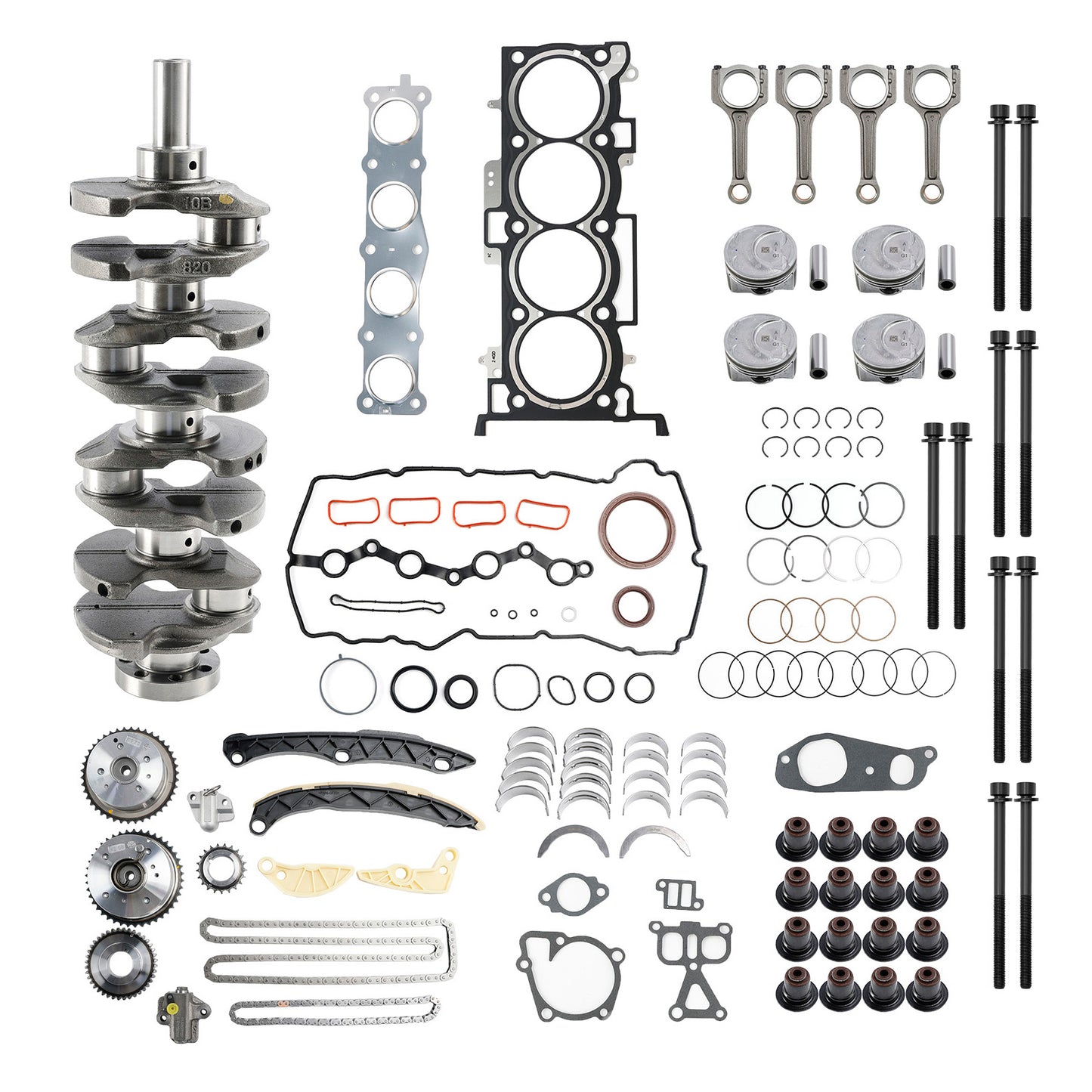 Kit di ricostruzione motore Hyundai Tucson (TL) G4KH 2.0T 2015–2018 con kit di fasatura aste albero motore