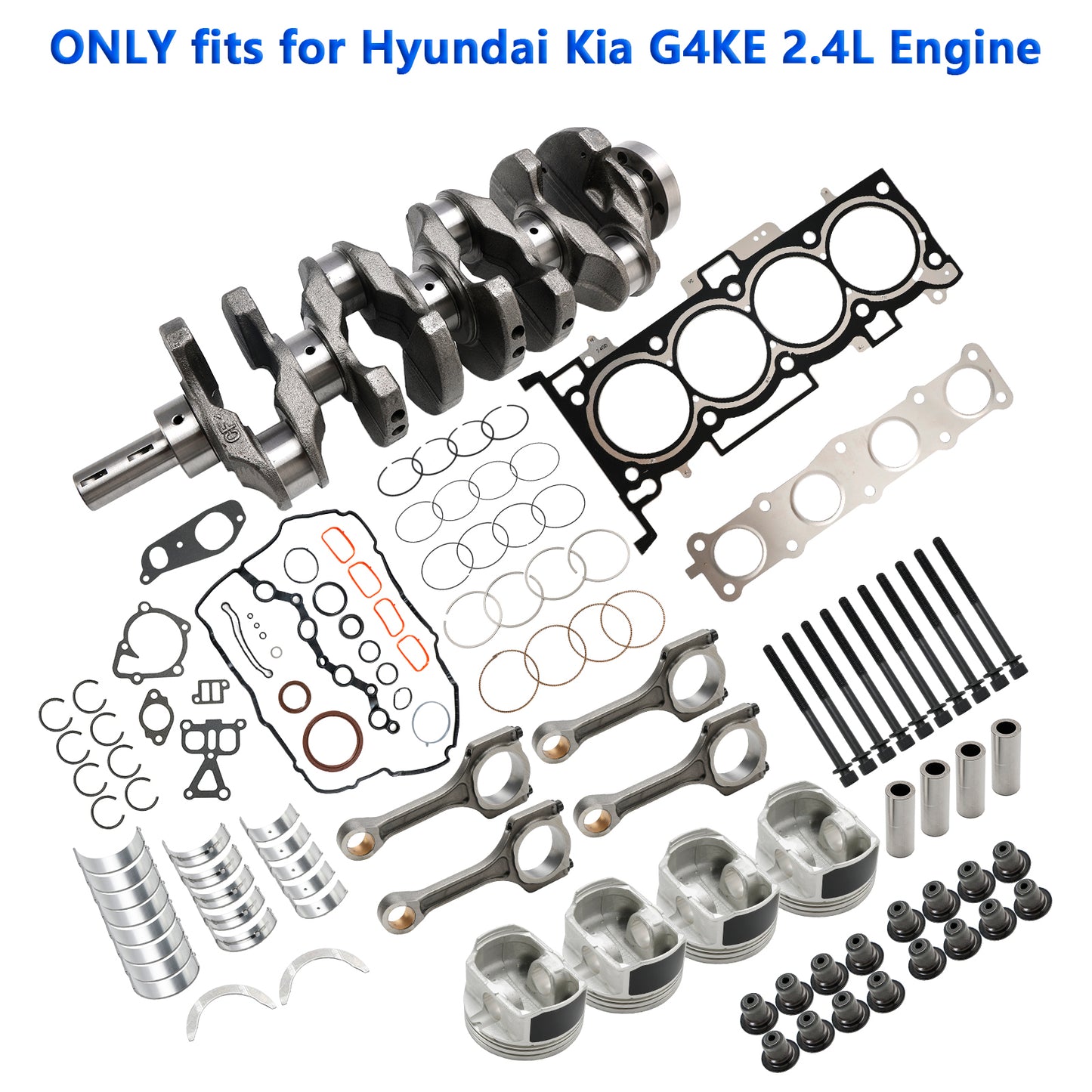 Kit di revisione e ricostruzione del motore Kia Rondo G4KE 2.4L 2008–2013 e albero motore e bielle 23510-25220