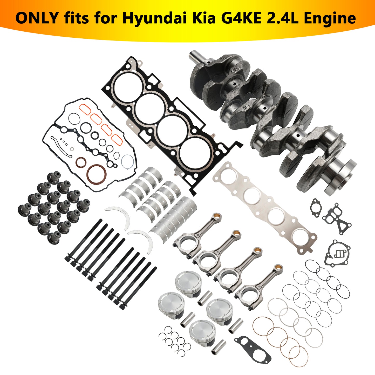 Kit di revisione e ricostruzione del motore Kia Optima G4KE 2.4L 2008–2019 e albero motore e bielle 23510-25220