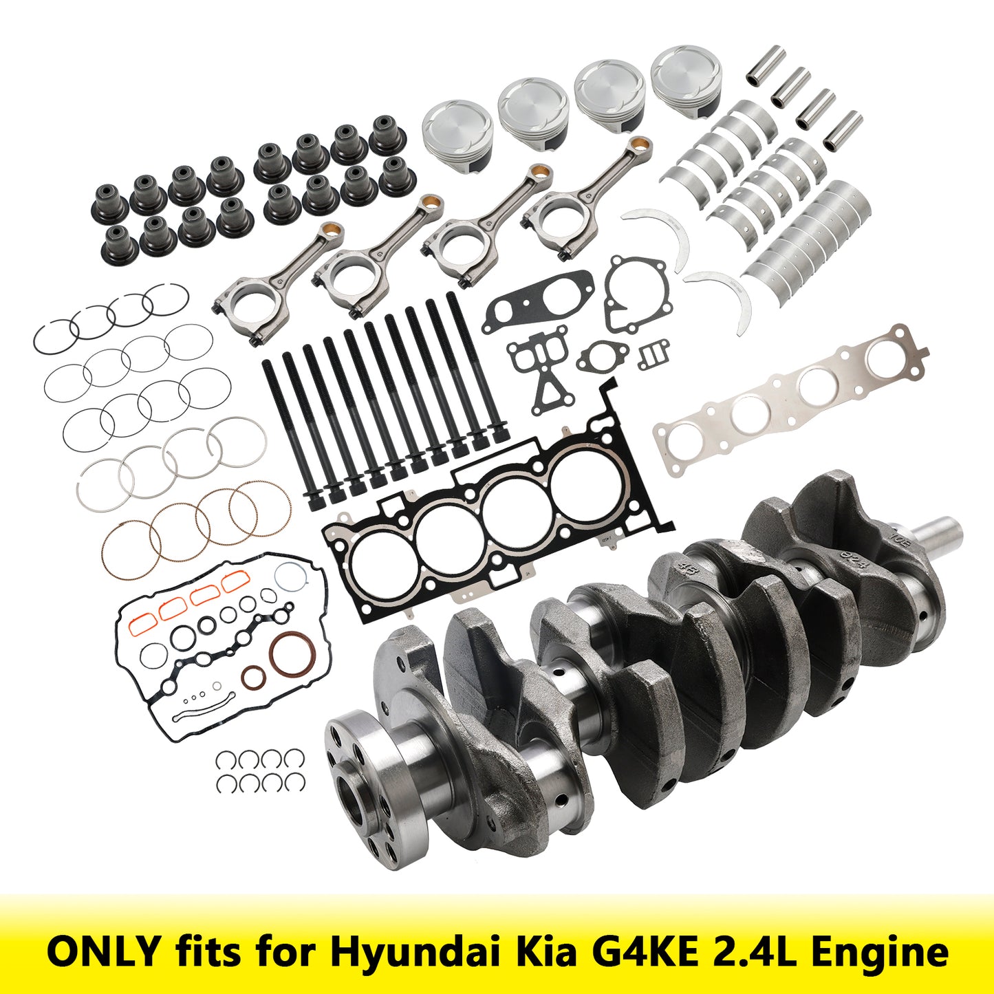 Kit di revisione e ricostruzione del motore Hyundai Sonata G4KE 2.4L 2007–2019 e albero motore e bielle 23510-25220