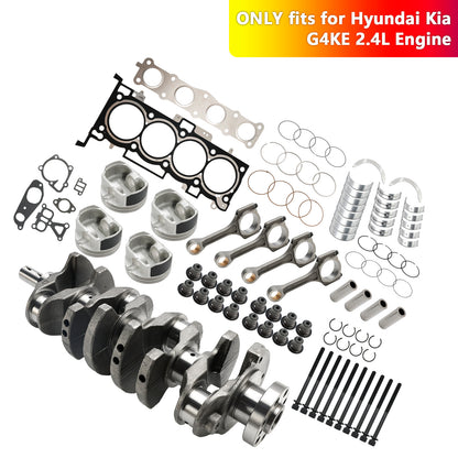 Kit di revisione e ricostruzione del motore Hyundai Azera (HG) G4KE 2.4L 2013–2016 e albero motore e bielle 23510-25220