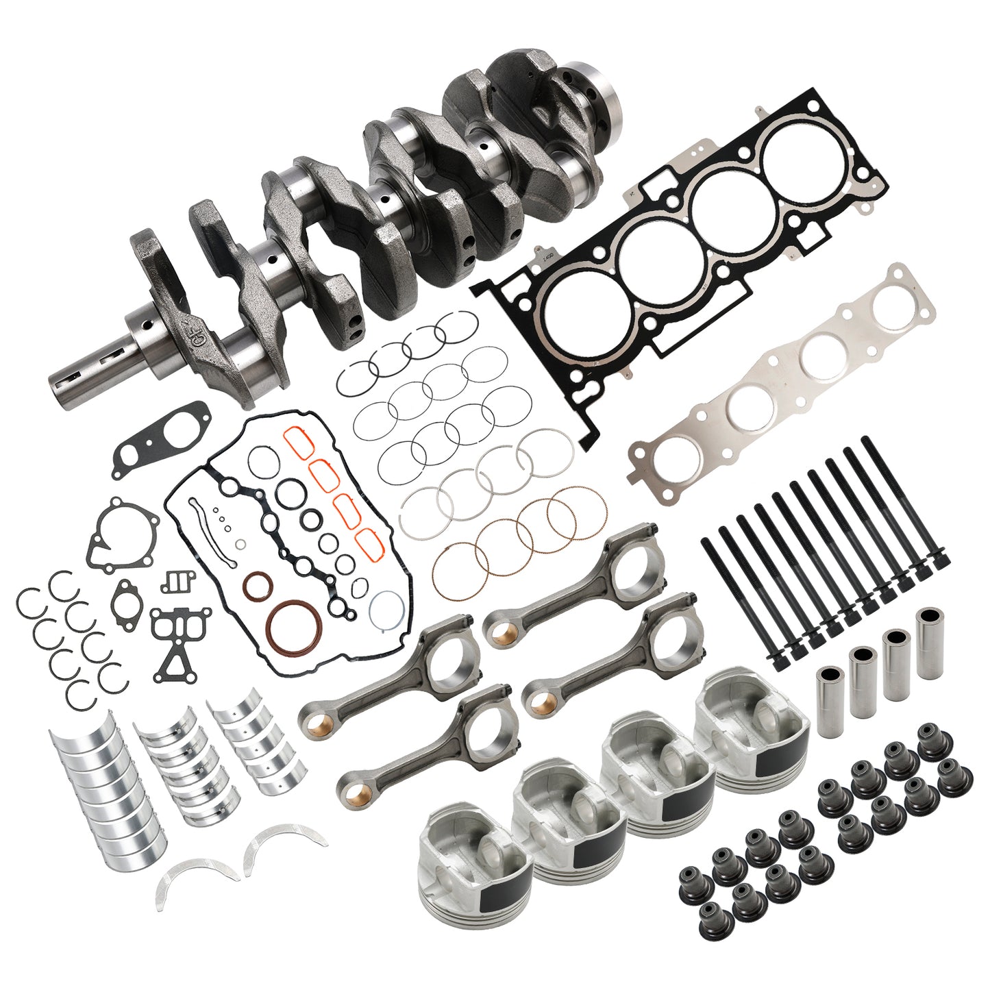 Kit di revisione e ricostruzione del motore Hyundai Azera (HG) G4KE 2.4L 2013–2016 e albero motore e bielle 23510-25220