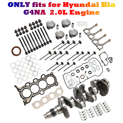 Kit di revisione motore Hyundai i40 G4NA 2.0L 2011–2019 Kit guarnizioni bielle albero motore