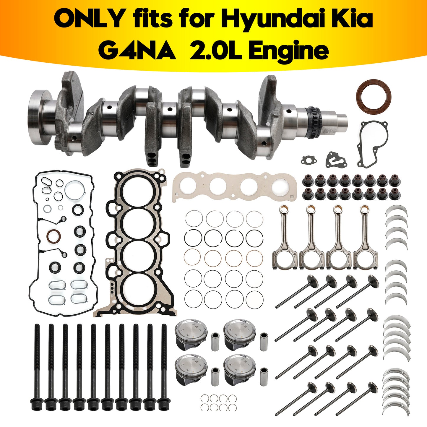 Kit di revisione motore G4NA 2.0L Kit guarnizioni bielle albero motore per HYUNDAI KIA