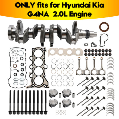 Kit di revisione motore G4NA 2.0L Kit guarnizioni bielle albero motore per HYUNDAI KIA