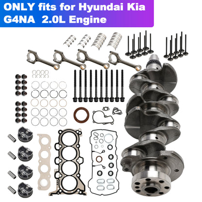 Kit di revisione motore Kia Forte (YD) G4NA 2.0L 2012–2018 Kit guarnizioni bielle albero motore