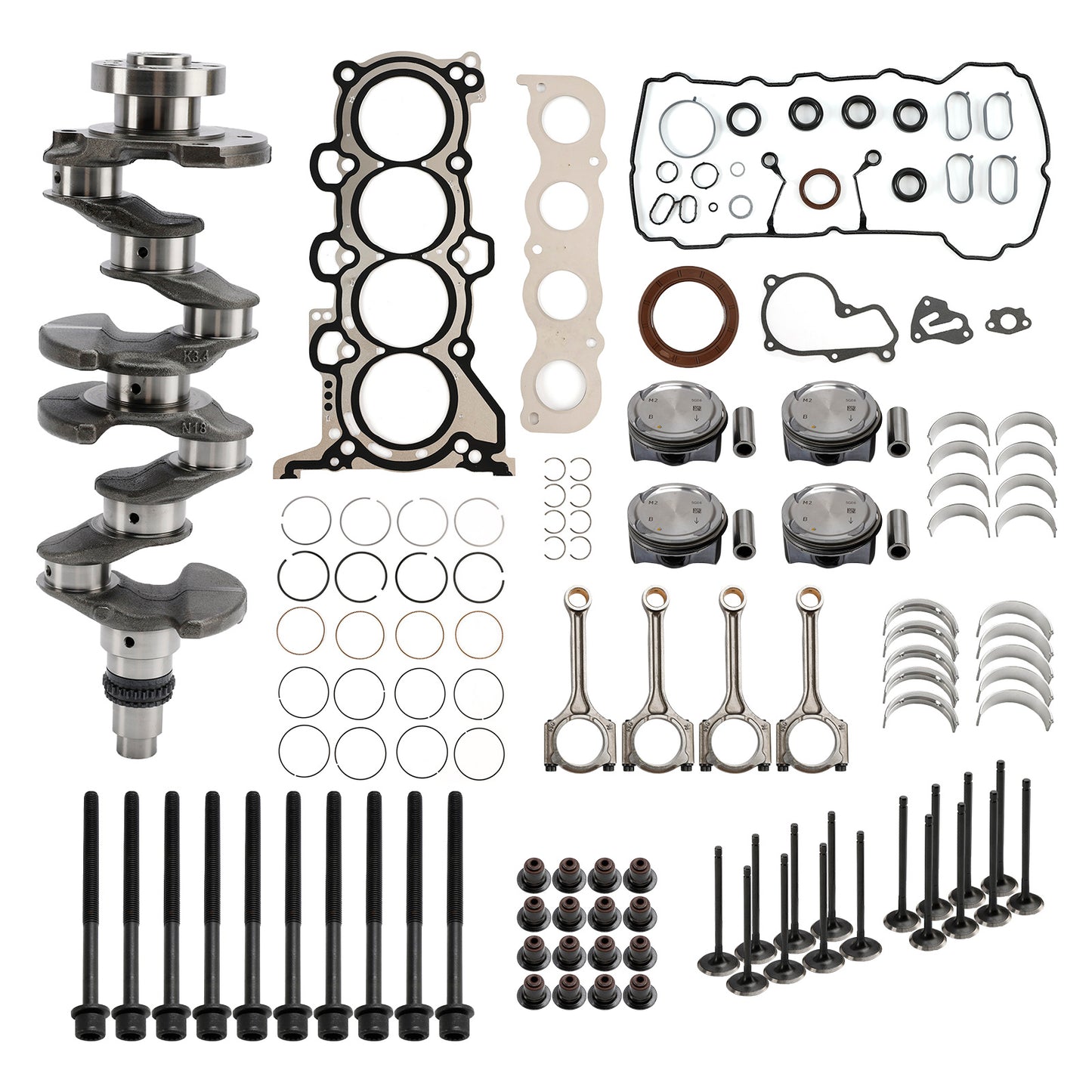 Kit di revisione motore Kia Forte (YD) G4NA 2.0L 2012–2018 Kit guarnizioni bielle albero motore
