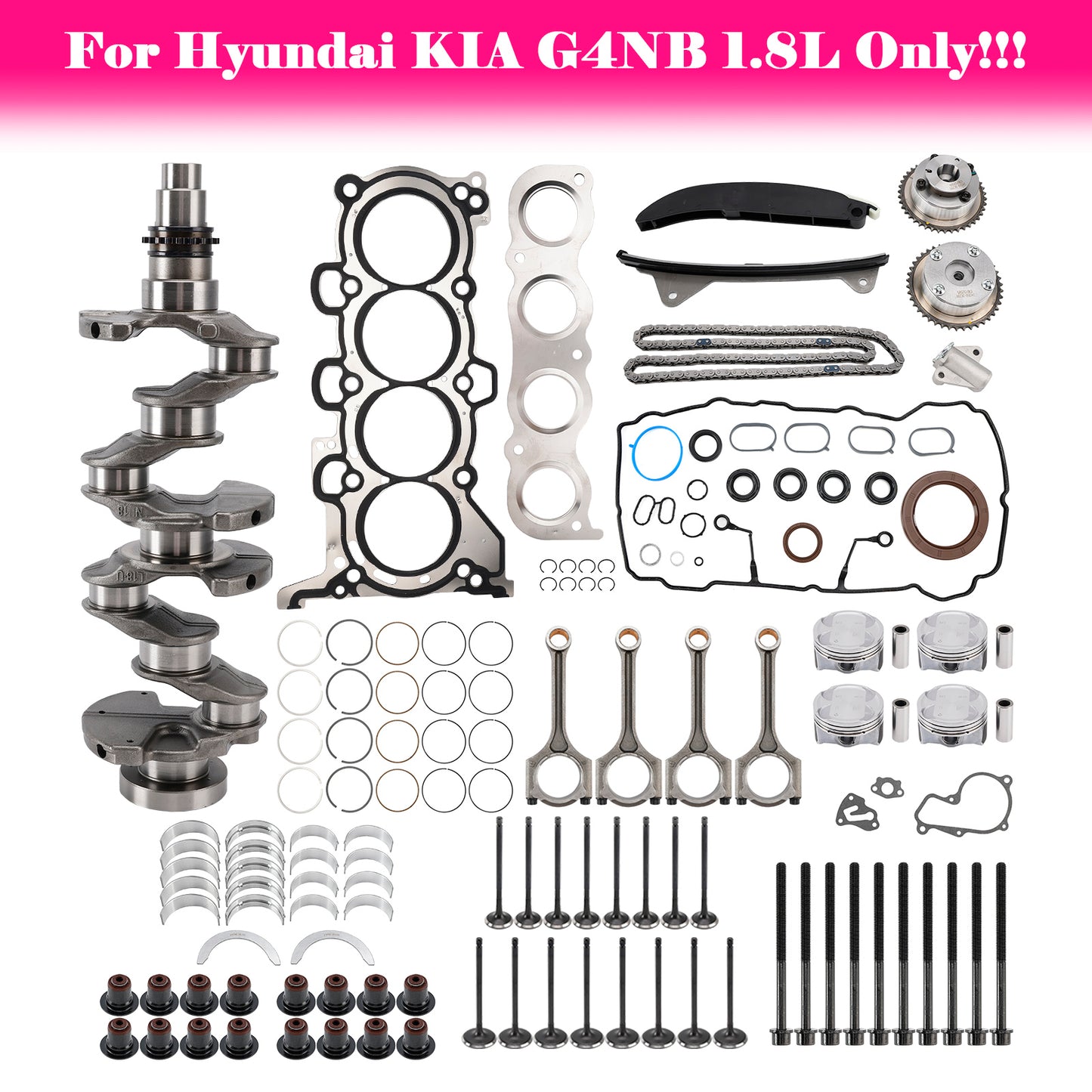 Kit di revisione e ricostruzione del motore Hyundai Elantra Mistra Kia Forte G4NB 1.8L 622V62EH00 24350-2E001