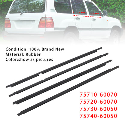 4pcs Glass Belt Belt Affermazione della fascia esterna per la terra per Land Cruiser LC100 1998-2007