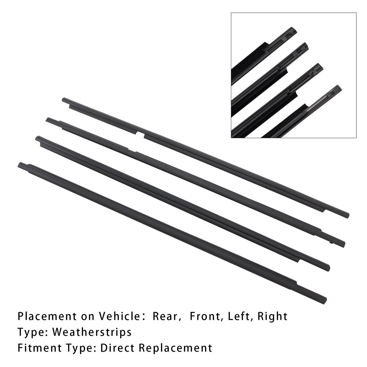 4pcs Glass Belt Belt Affermazione della fascia esterna per la terra per Land Cruiser LC100 1998-2007