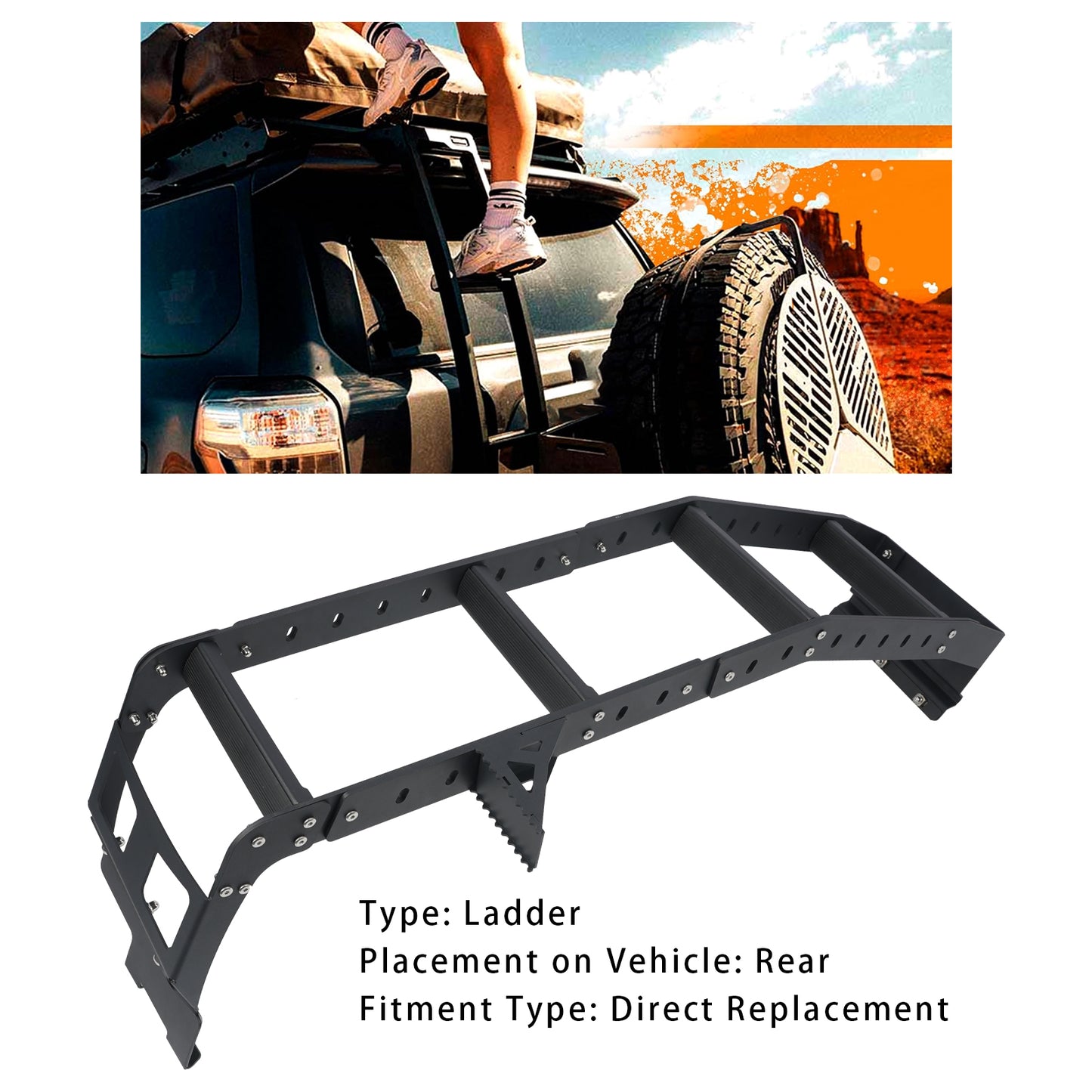 Scala per portellone posteriore per Toyota 4Runner 2010-2024 5a generazione 2010+