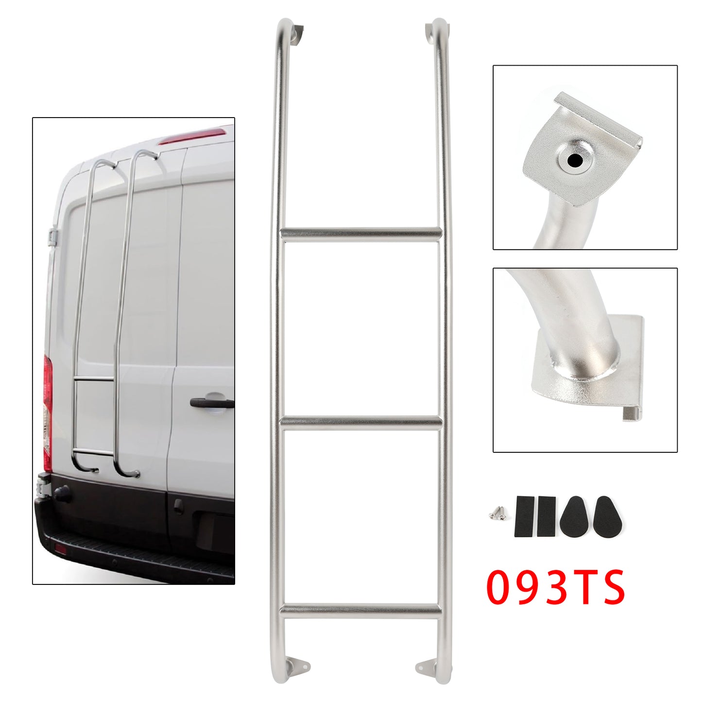 Scala per furgoni Ford Transit Low Roof 2014-2026 in acciaio inox a 3 gradini 093TS