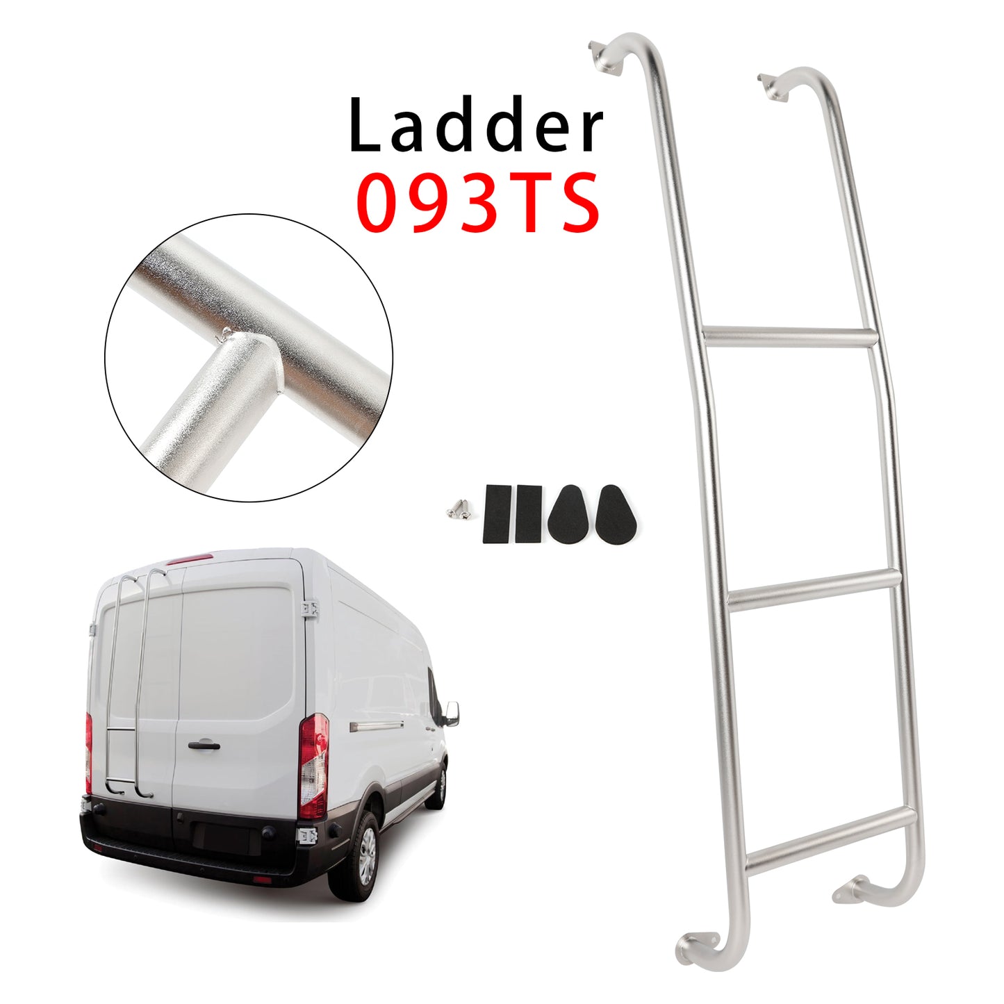 Scala per furgoni Ford Transit Low Roof 2014-2026 in acciaio inox a 3 gradini 093TS