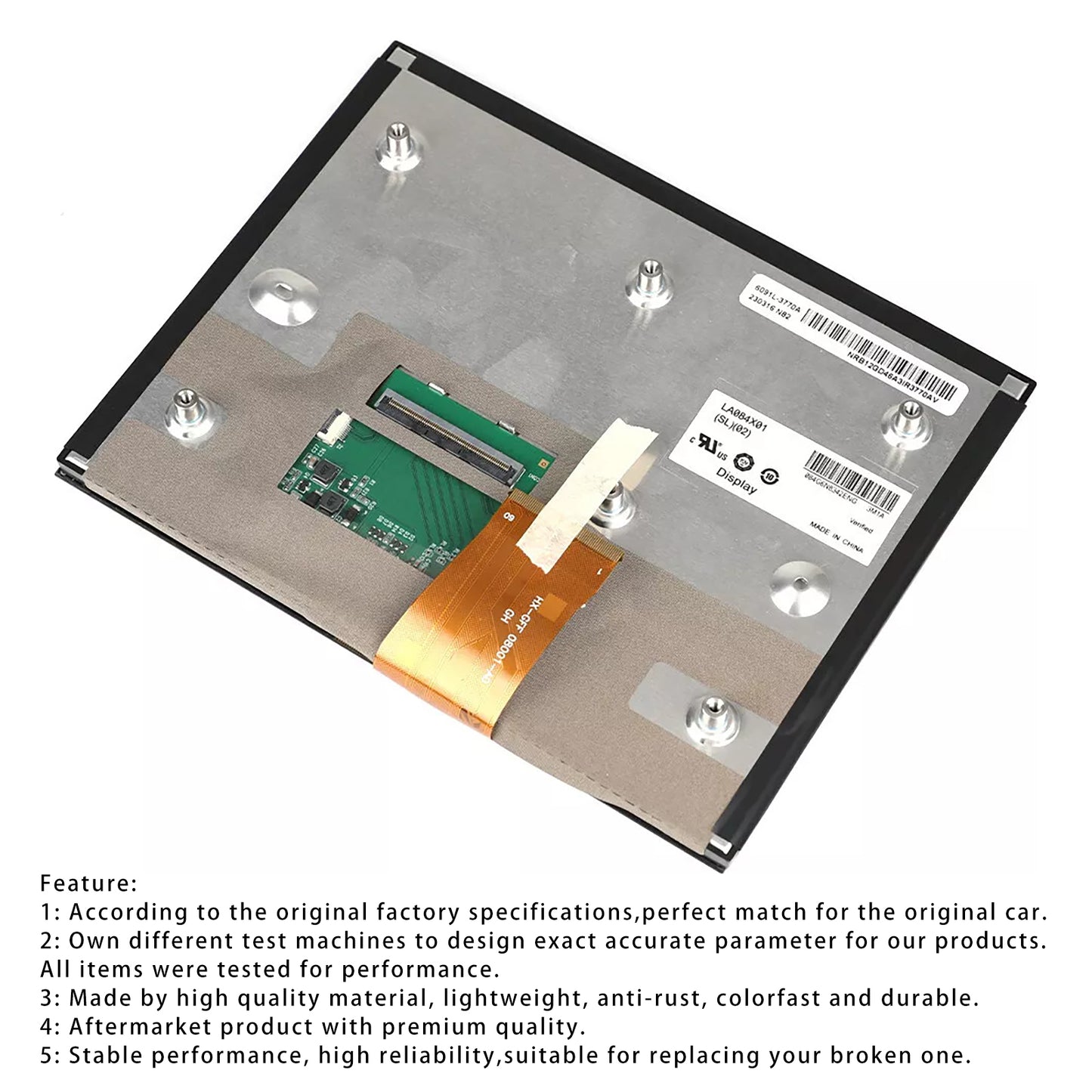 Schermo LCD touch screen Uconnect da 8,4" per Dodge Durango 2018-2020 LA084X01