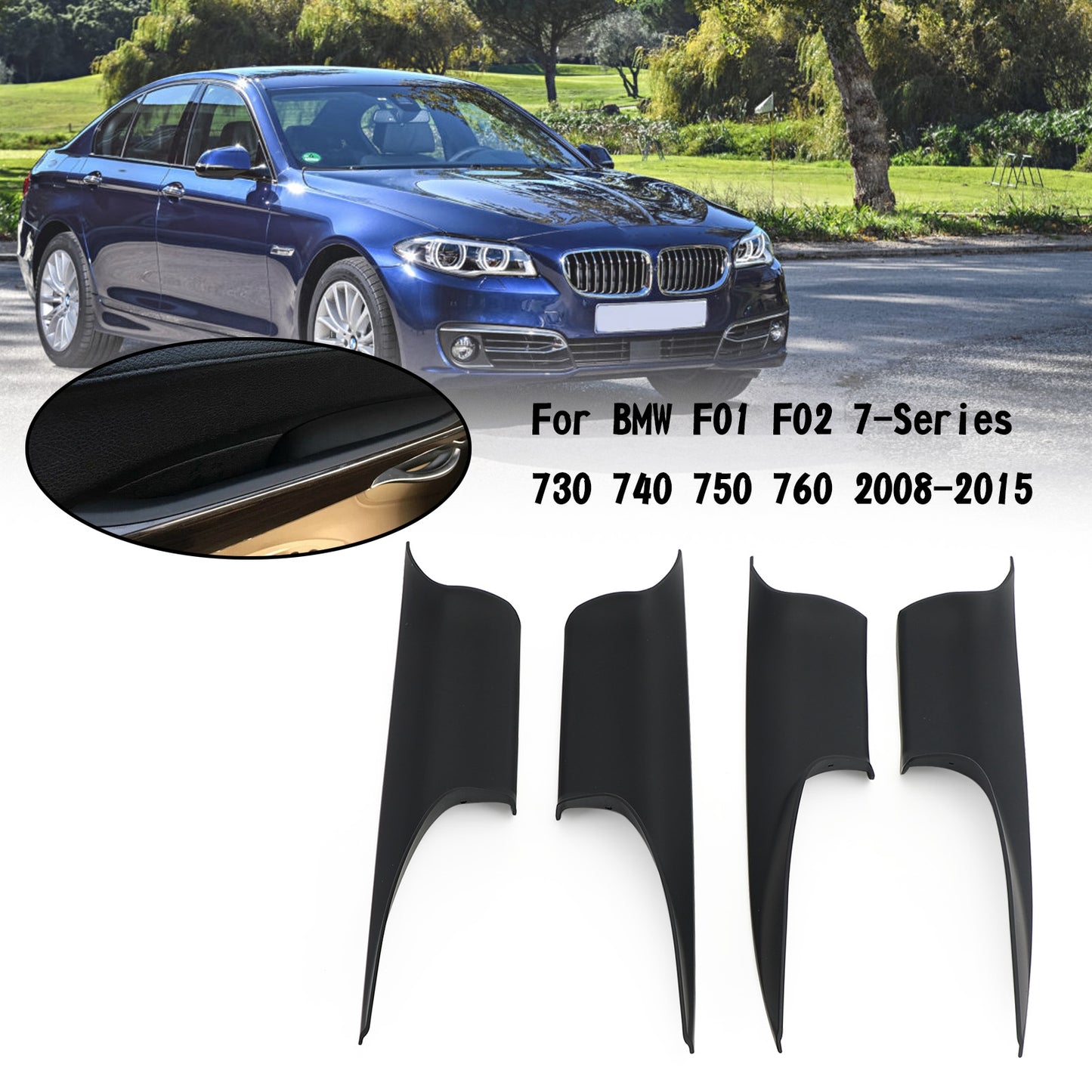 4 pezzi porta anteriore maniglia interna tirare copertura portante 51419115501 per BMW 7 F01 F02 2008-2015