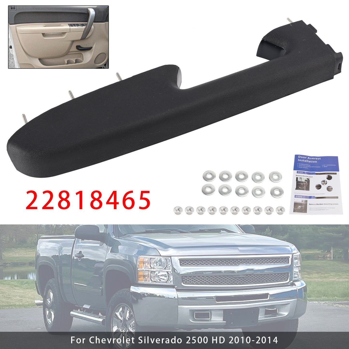 Kit di riparazione del bracciolo anteriore sinistro adatto per Chevy Silverado 1500 2500HD 3500HD 10-2014