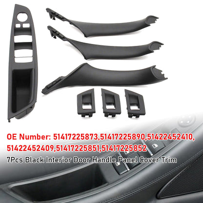 7x Maniglia interna della portiera nera per BMW Serie 5 F10 F11 10-16