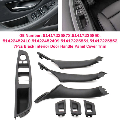 7x Maniglia interna della portiera nera per BMW Serie 5 F10 F11 10-16