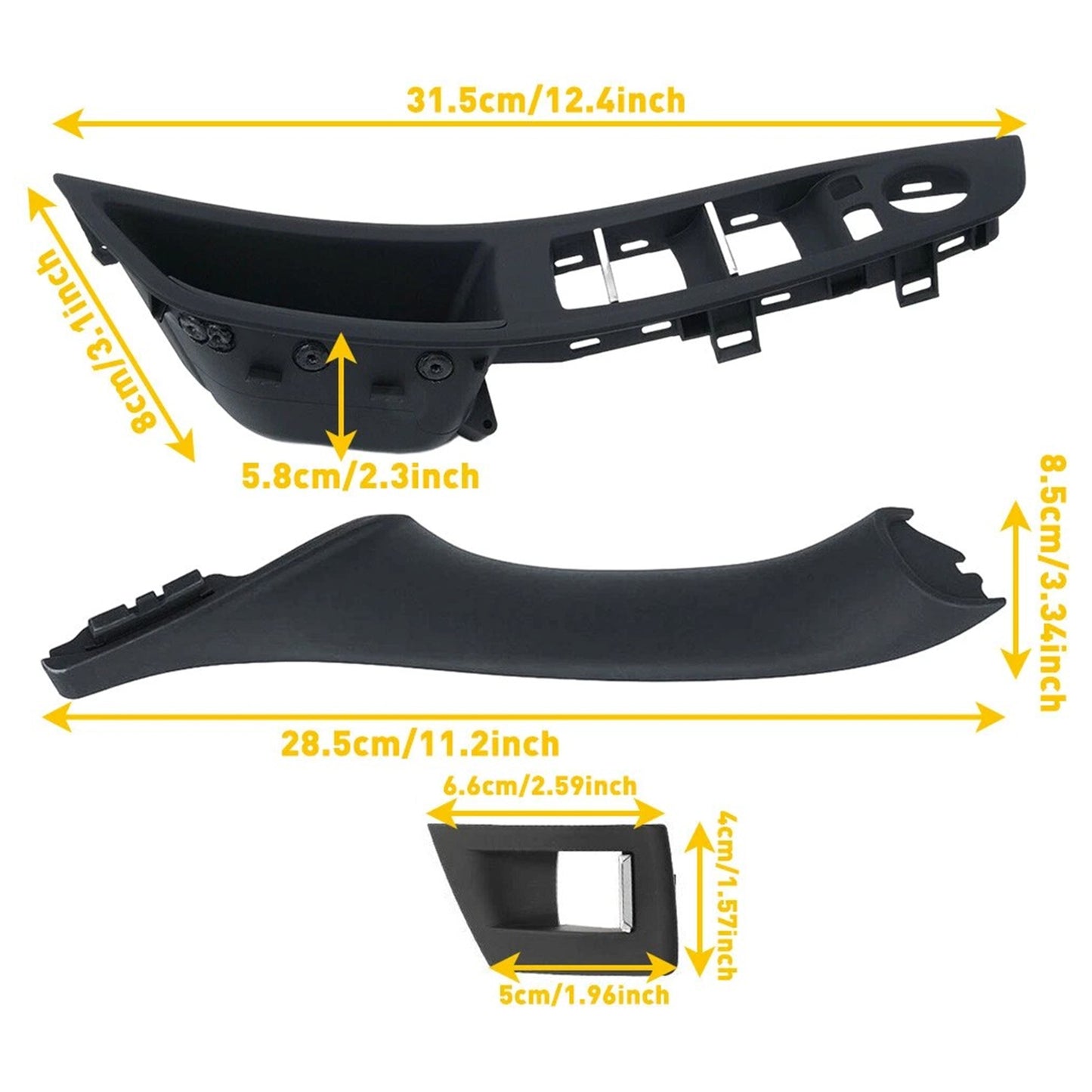 7x Maniglia interna della portiera nera per BMW Serie 5 F10 F11 10-16