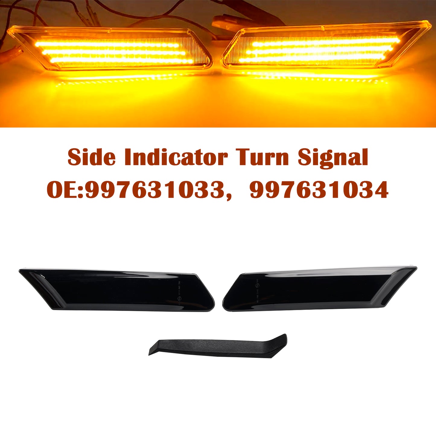 2005-2012 Porsche 997 (911) Targa Carrera 4/4S Indicatore di direzione laterale a LED fumé