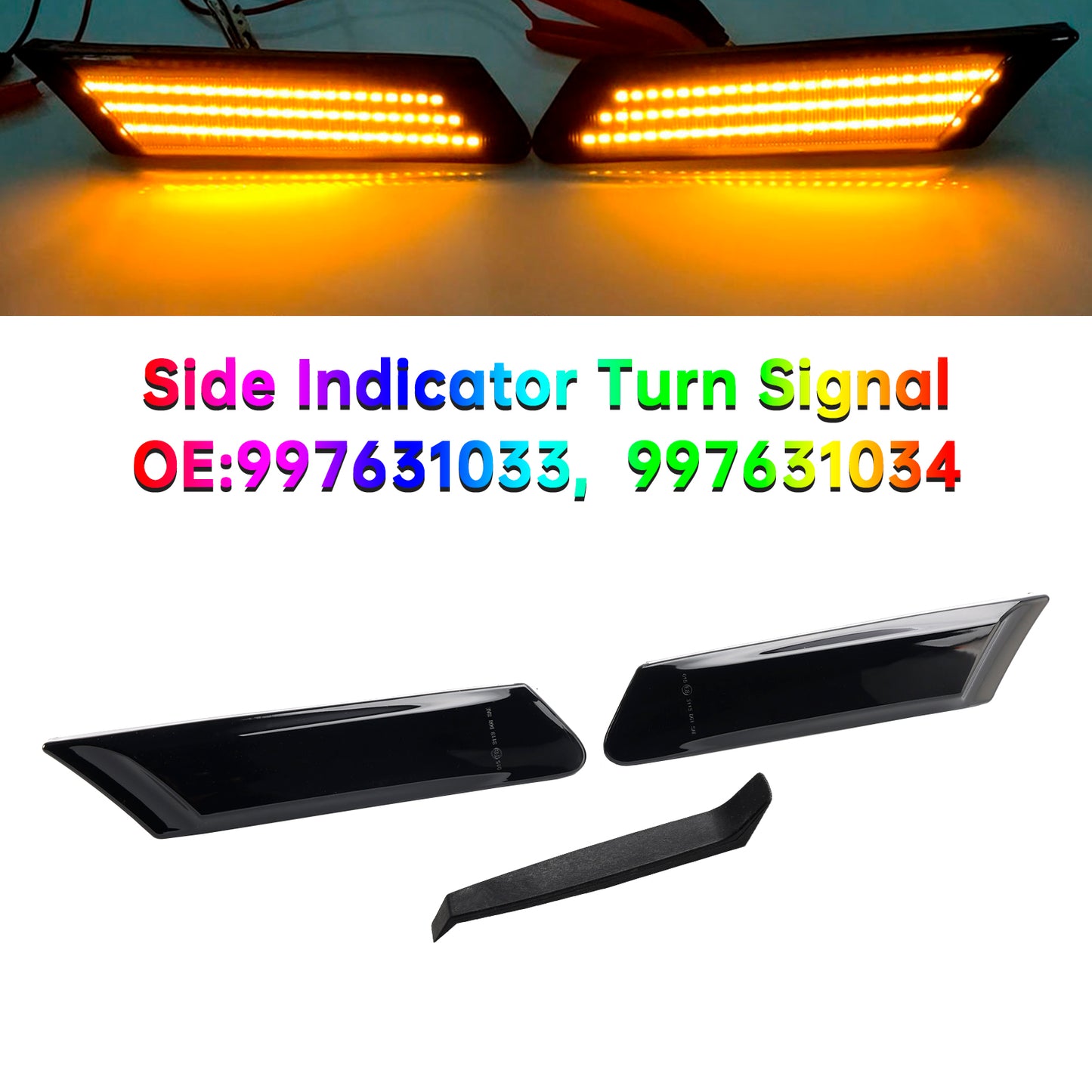 2005-2012 Porsche 997 (911) Targa Carrera 4/4S Indicatore di direzione laterale a LED fumé