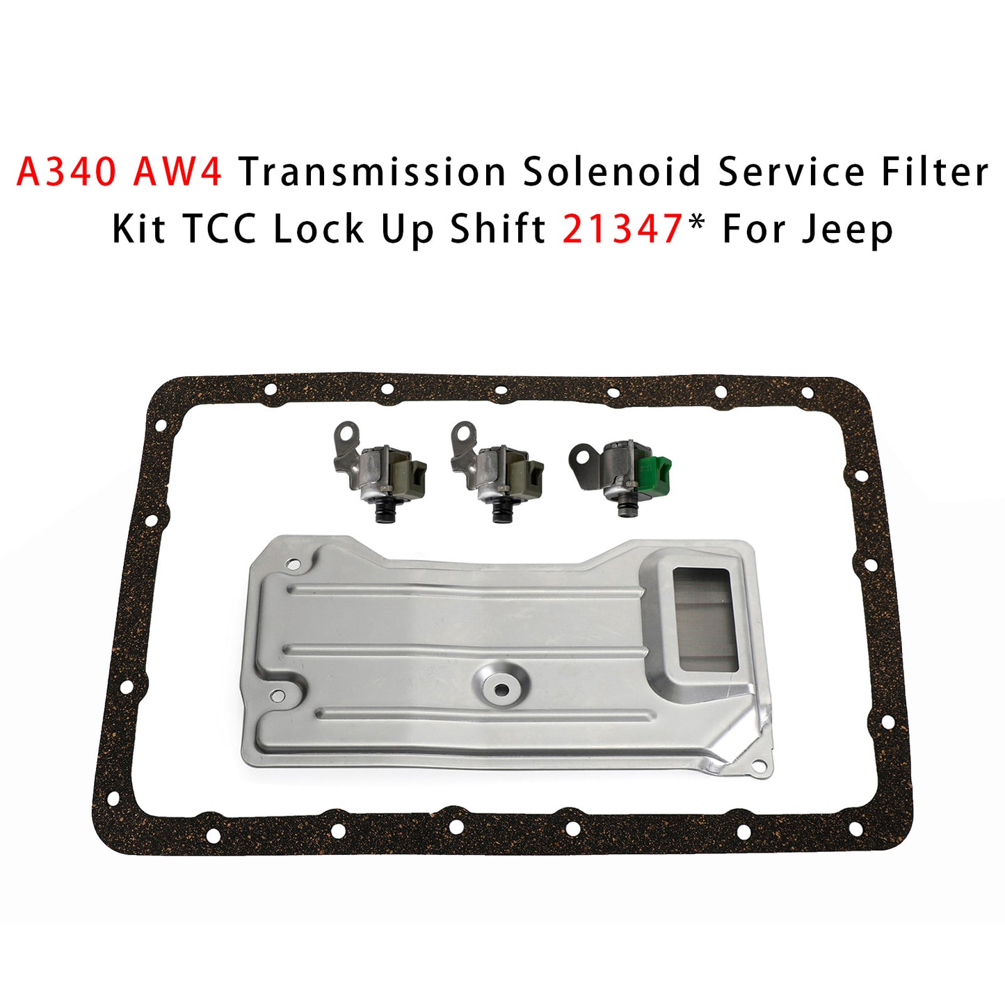 Comanchee 1990-1993 A340 AW4 Trasmissione Solenoide Servizio Filtro TCC Lock Up Shift 21347