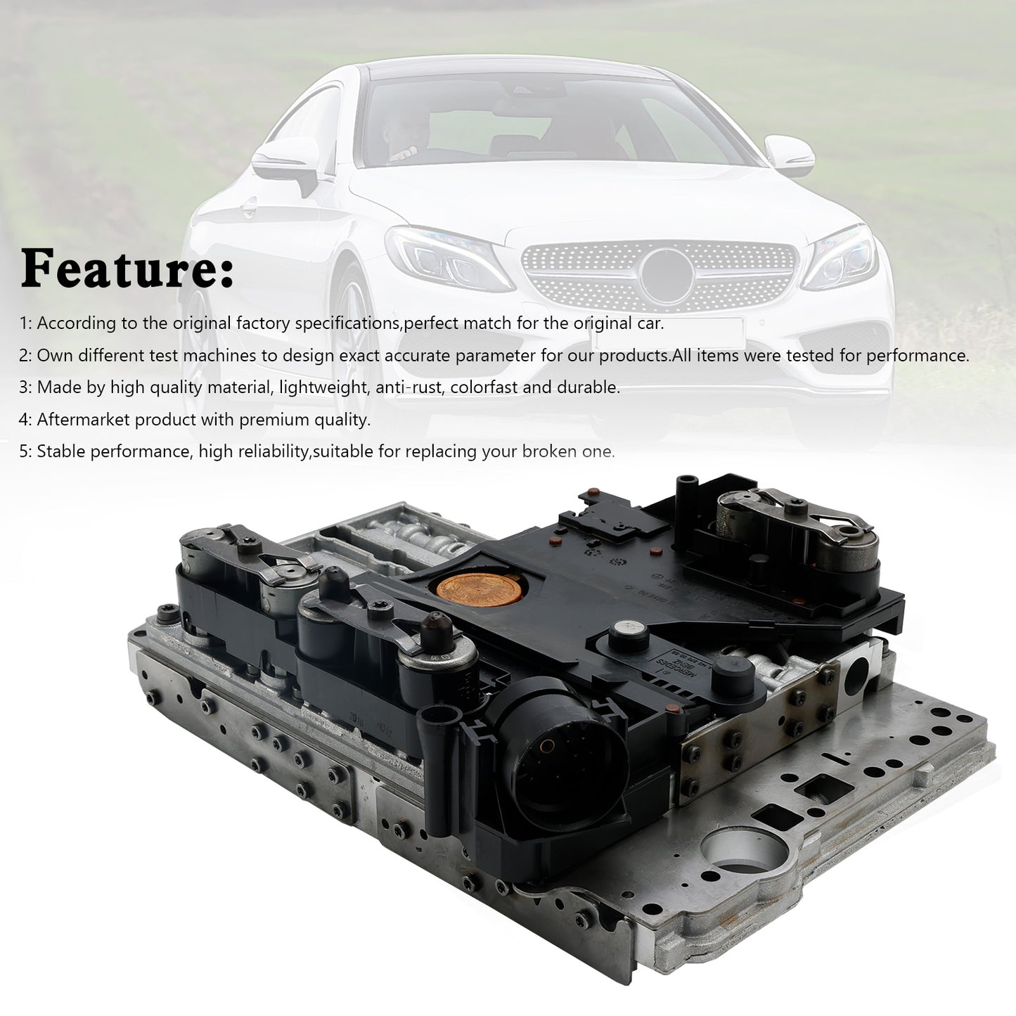 Solenoide corpo valvola trasmissione Mercedes-Benz C240 C320 722.6 TCU 2001-2005 con piastra conduttrice