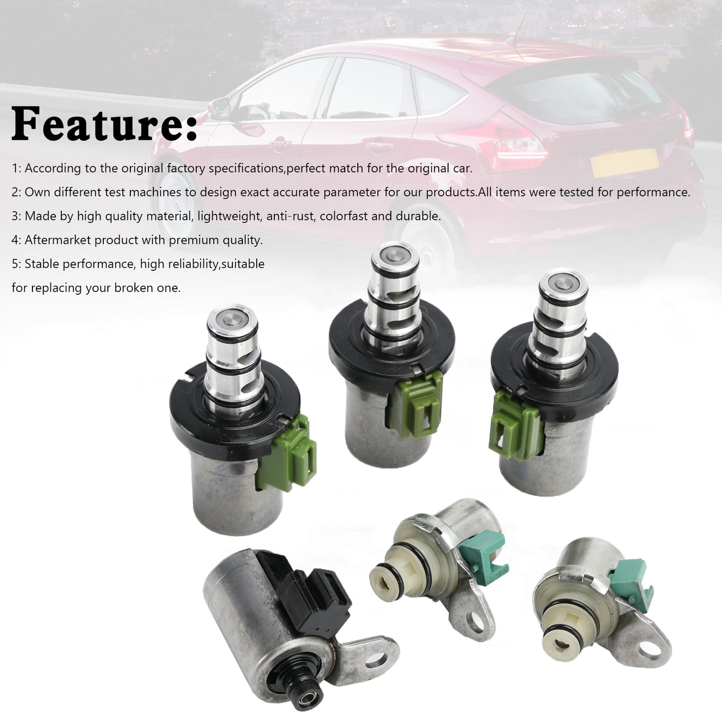6PCS 4F27E Transmission Solenoid Shift 2 PWM 3 EPC 1 Per Ford Focus Fiesta
