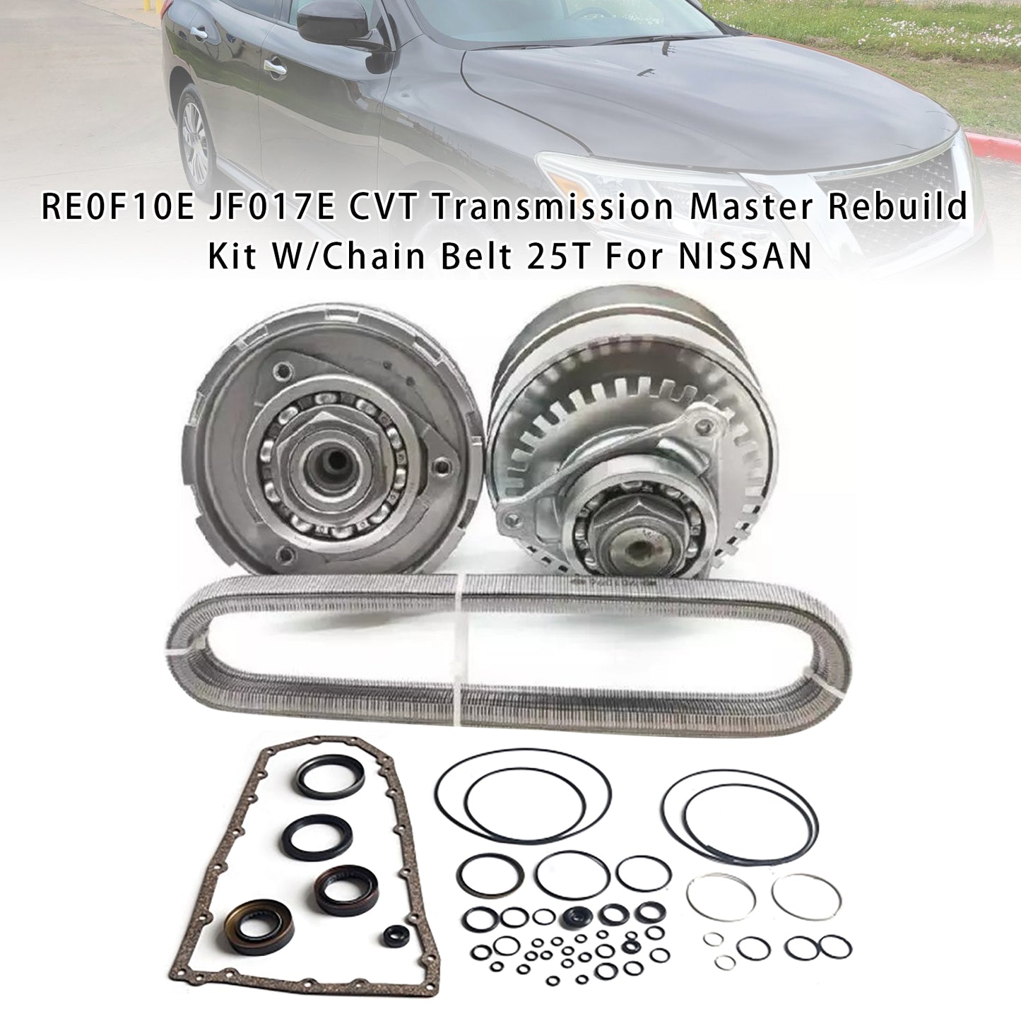 Kit di ricostruzione principale della trasmissione CVT Quest 3.5l RE0F10E JF017E con cinghia a catena 25T per modelli 2015-2017