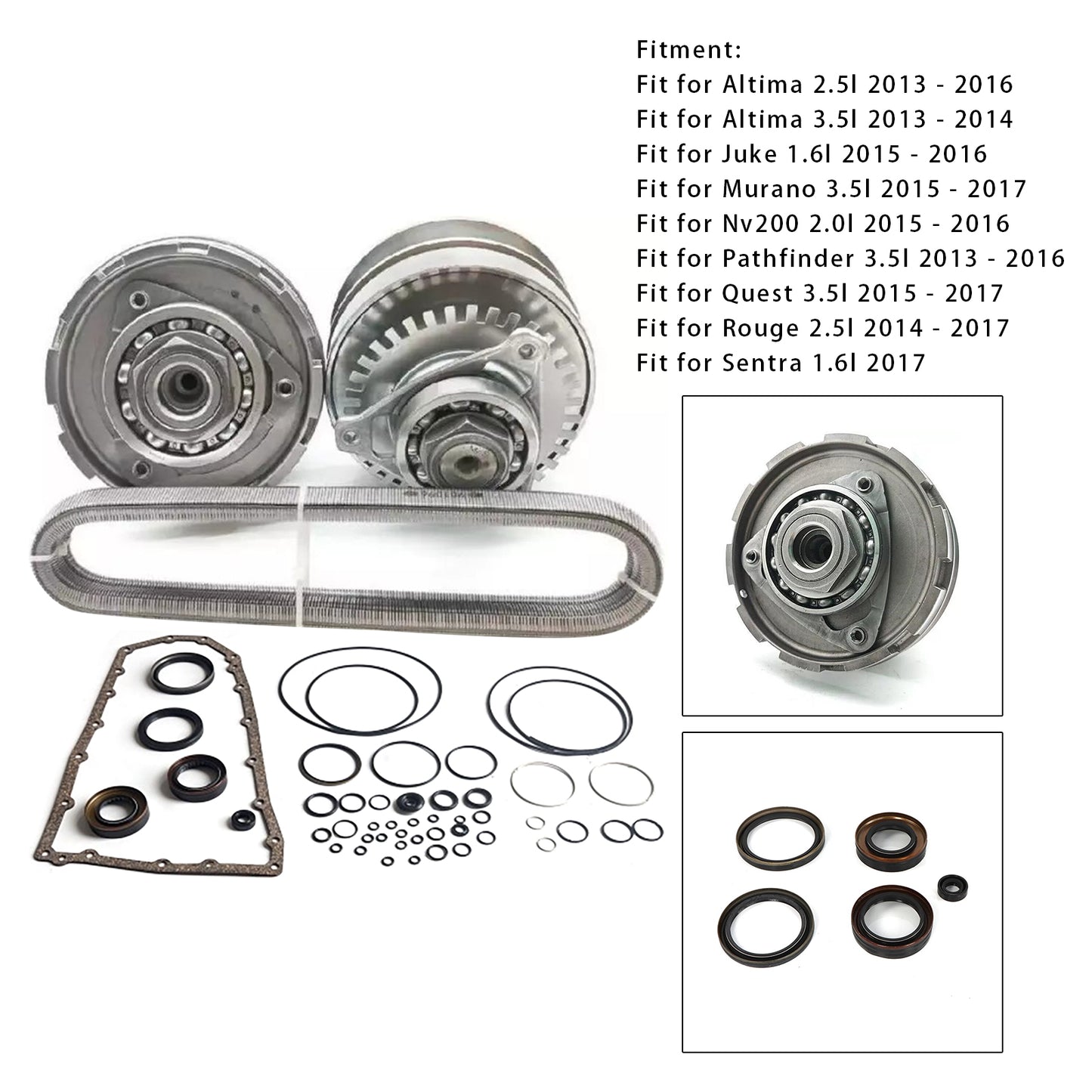 Kit di ricostruzione della trasmissione principale CVT Rouge 2.5l RE0F10E JF017E con cinghia a catena 25T per modelli 2014-2017