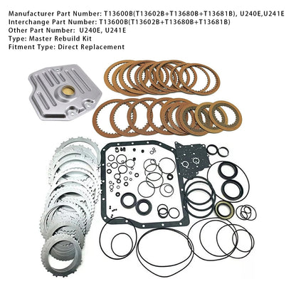 Kit di ricostruzione del cambio automatico TOYOTA ALPHARD 2.4L 2002-2008, guarnizione dei dischi della frizione T13600B U240E U241E