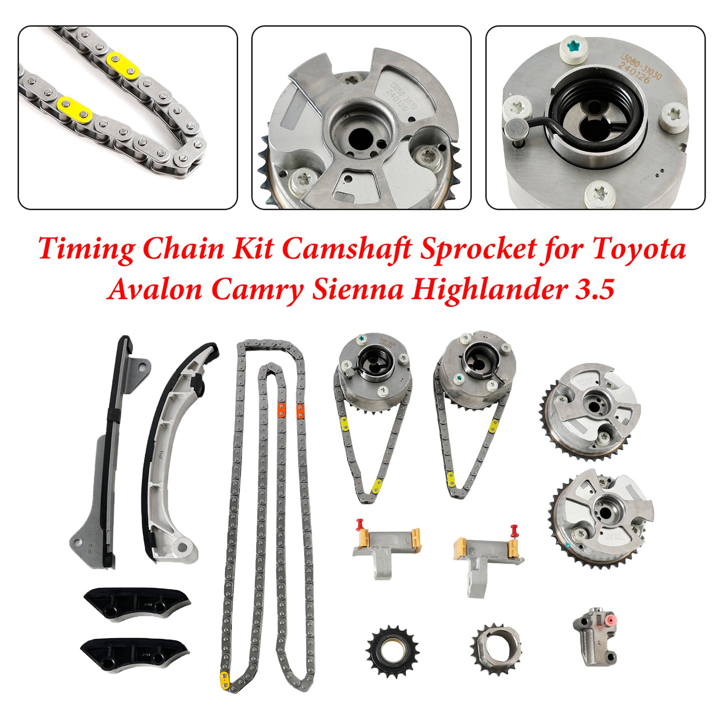 Toyota Sienna 3.5L 2007-2016 Kit catena di distribuzione Pignone albero a camme 13050-31140 13080-31010 13562-0P010