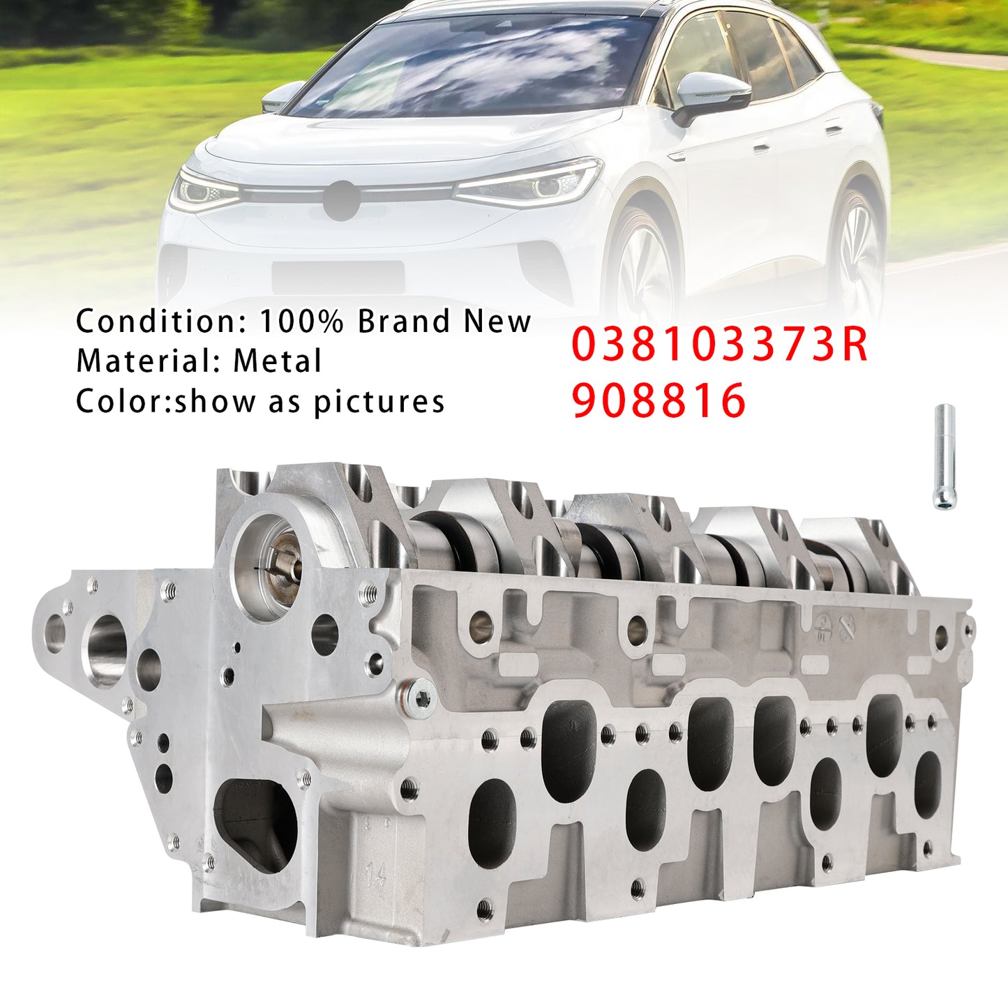 Testata cilindro completa di albero a camme VW Audi SEAT Skoda 1.9L 8V con ugello pompa TDI 038103373R