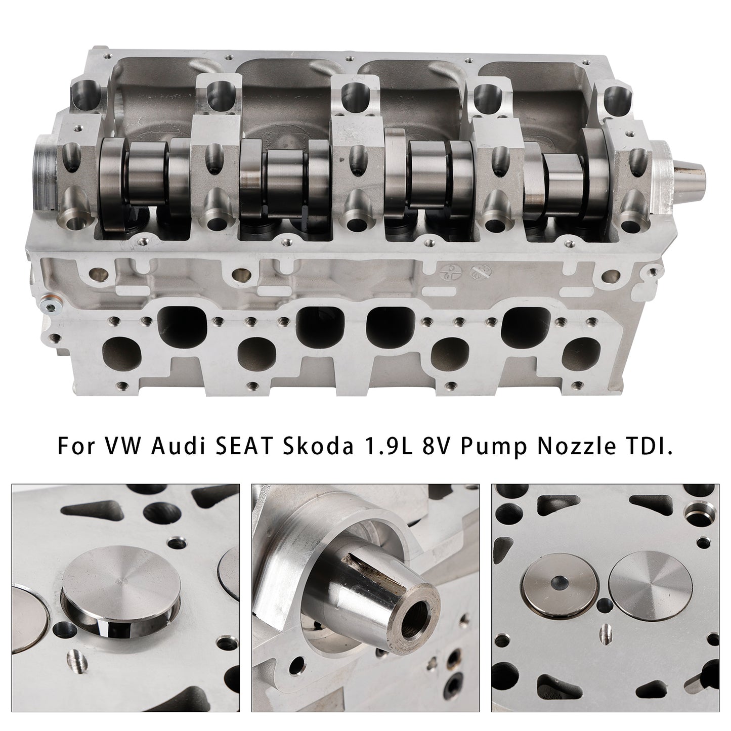 Testata cilindro completa di albero a camme VW Audi SEAT Skoda 1.9L 8V con ugello pompa TDI 038103373R