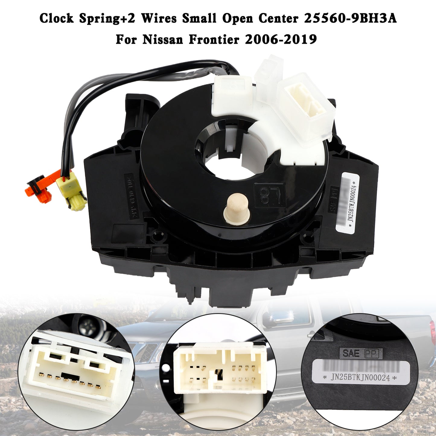 25560-9BH3A 2006-2019 Nissan Frontier Clock Spring+2 fili piccolo centro aperto