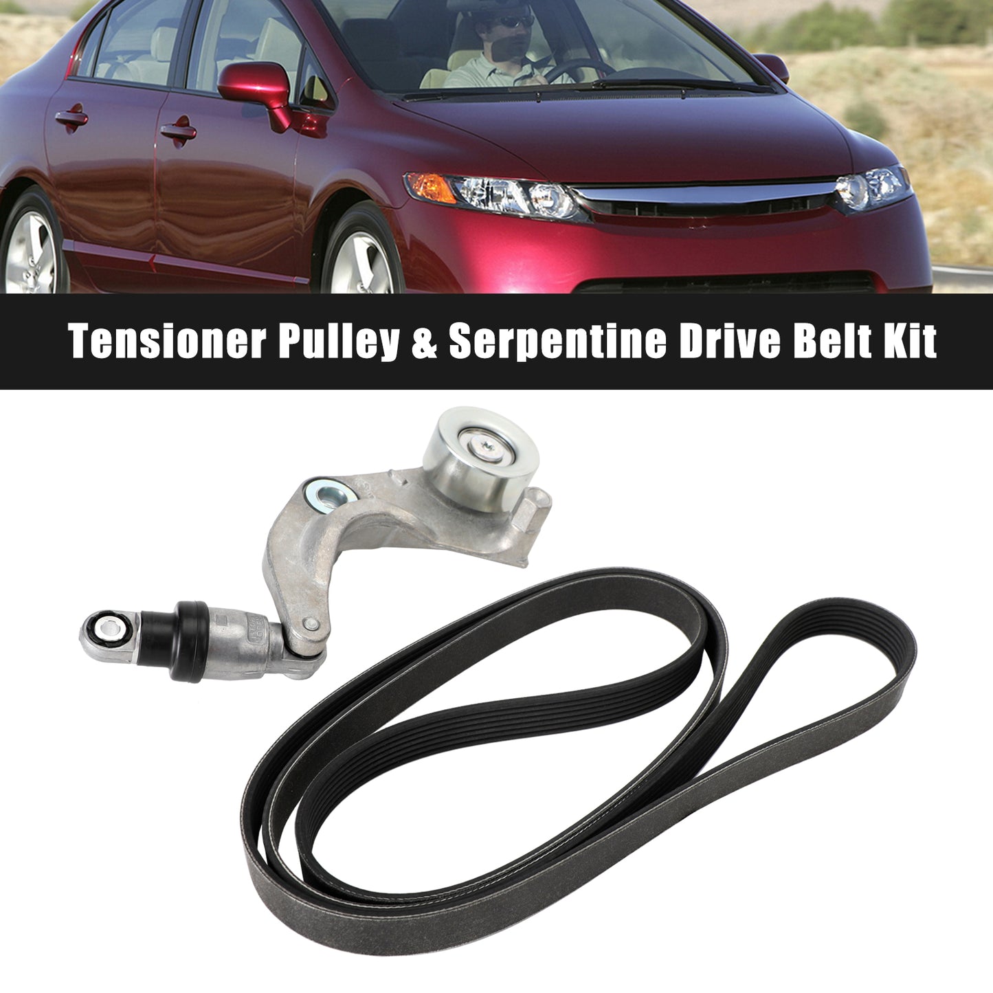 2006-2011 Honda Civic 1.8L Kit puleggia tendicinghia e cinghia di trasmissione a serpentina