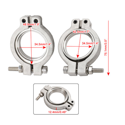 2PC TiAL MV-S 38mm Wastegate V-Band Morsetto Set Kit con Viti Dadi e Guarnizioni Generico