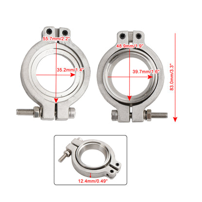 2PC TiAL MV-S 38mm Wastegate V-Band Morsetto Set Kit con Viti Dadi e Guarnizioni Generico