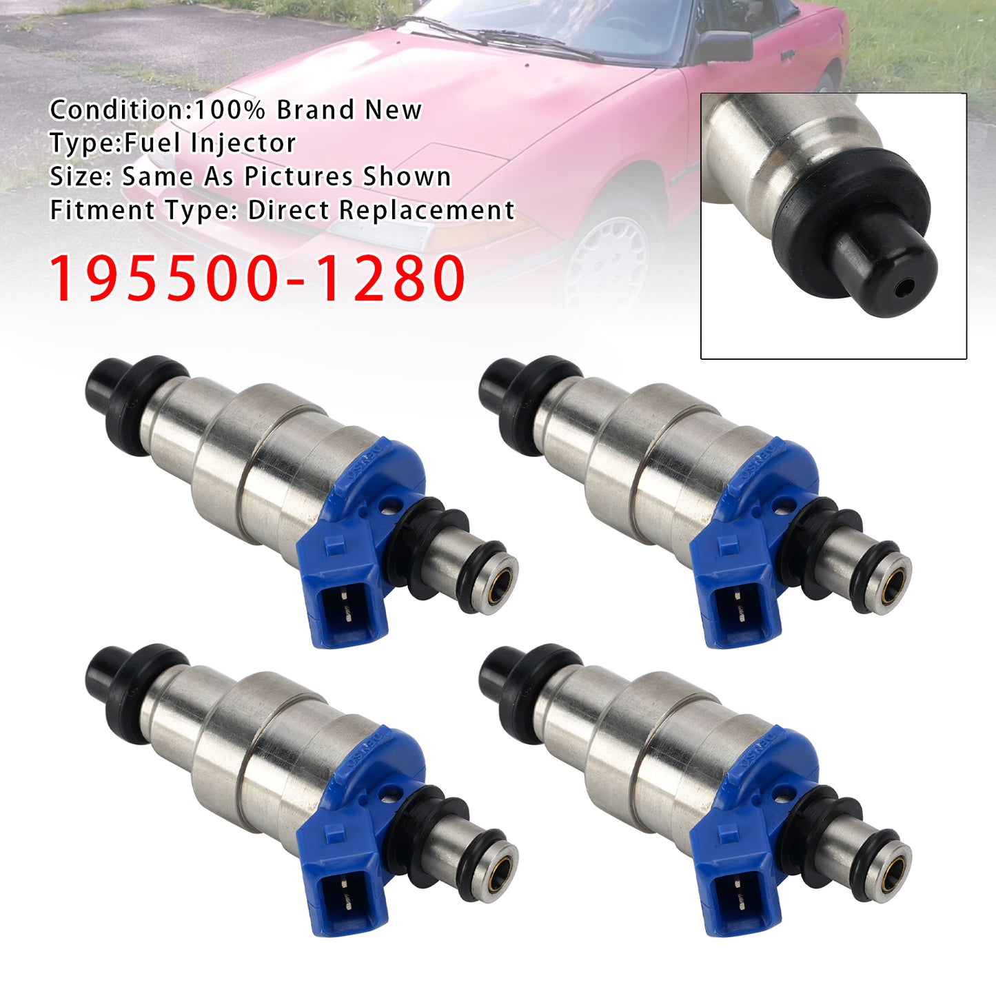 Iniettore carburante 4 pezzi Mazda MX-6 DX/LX Coupe 2 porte 2.2L 1988-1989 1955001280