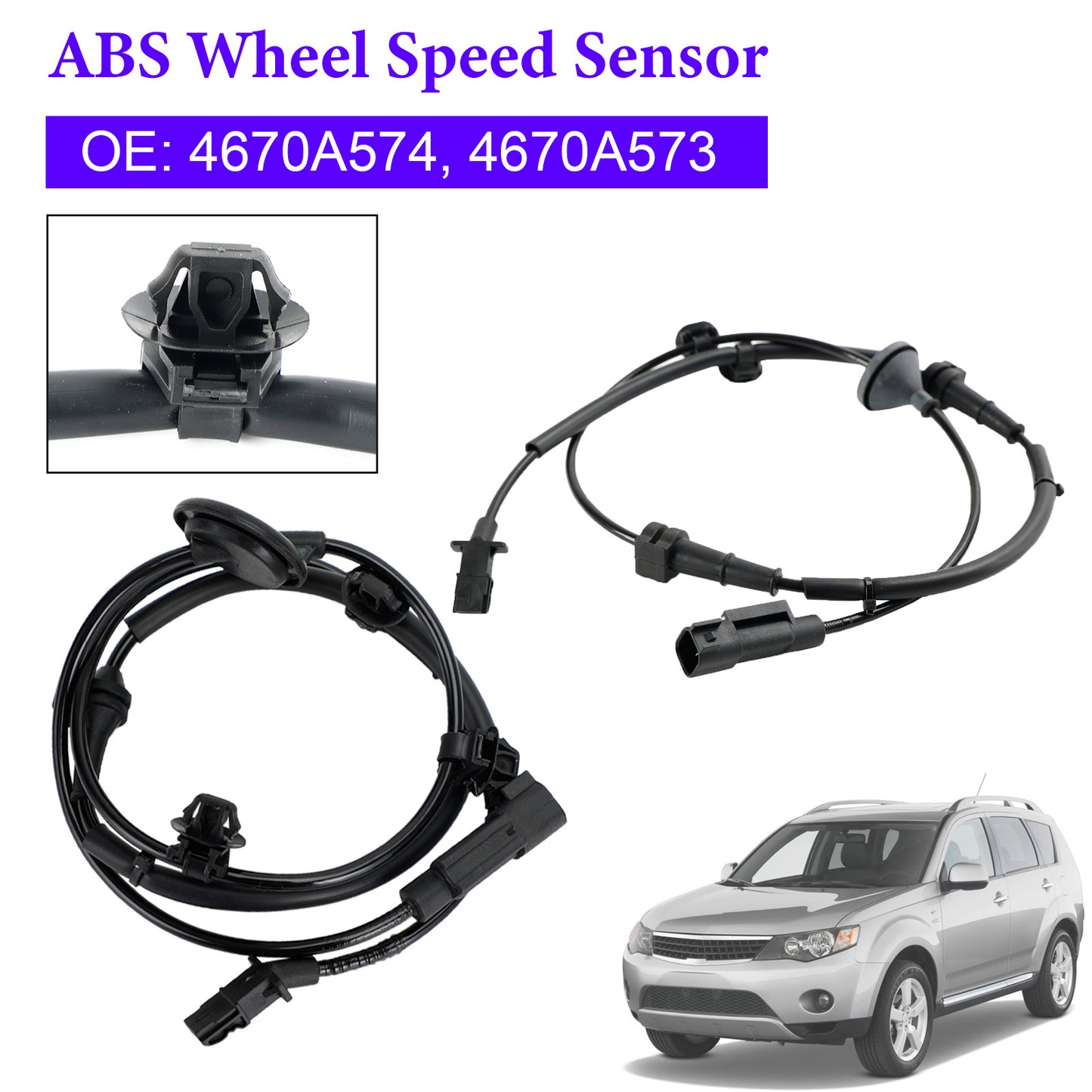 Sensore di velocità ABS posteriore sinistro e destro da 2 pezzi per Mitsubishi Outlander III dal 2010 in poi