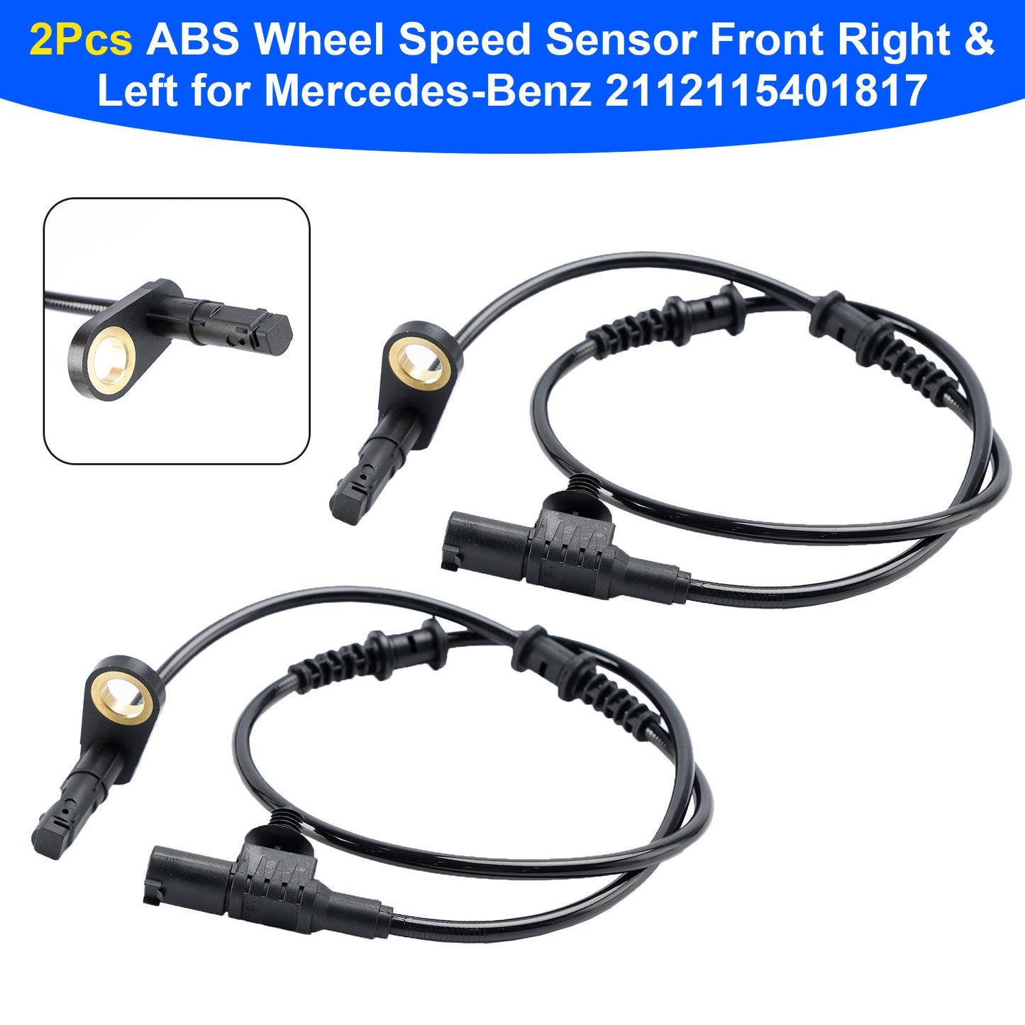 2 Pcs ABS Sensore di Velocità della Ruota Anteriore Destra e Sinistra per Mercedes-Benz 2112115401817