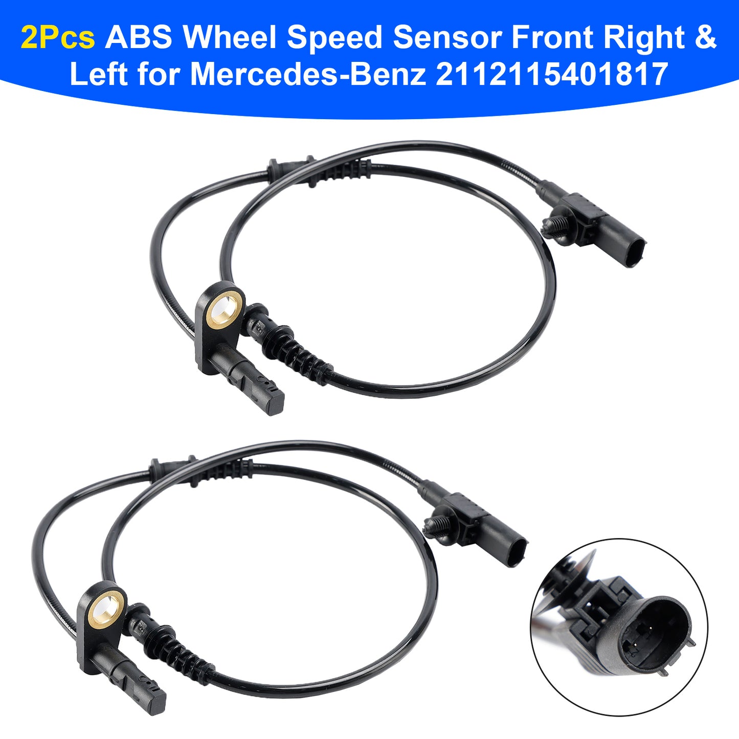 2 Pcs ABS Sensore di Velocità della Ruota Anteriore Destra e Sinistra per Mercedes-Benz 2112115401817