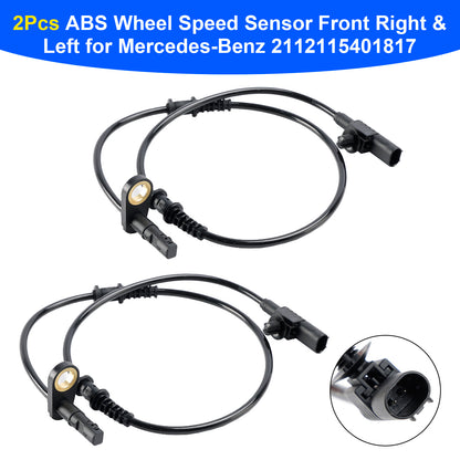 2 Pcs ABS Sensore di Velocità della Ruota Anteriore Destra e Sinistra per Mercedes-Benz 2112115401817