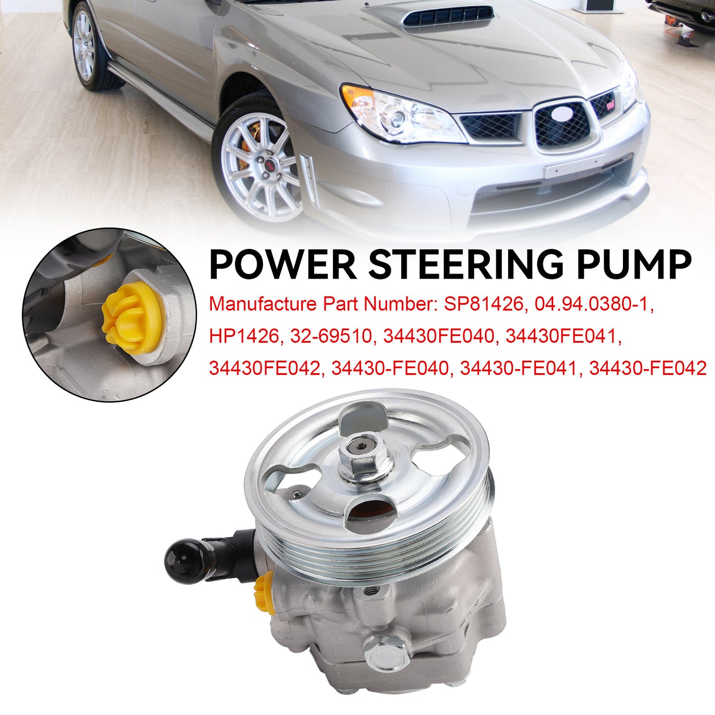 2002-2007 Subaru Impreza WRX STI con pompa del servosterzo a puleggia 34430FE040 Fedex Express
