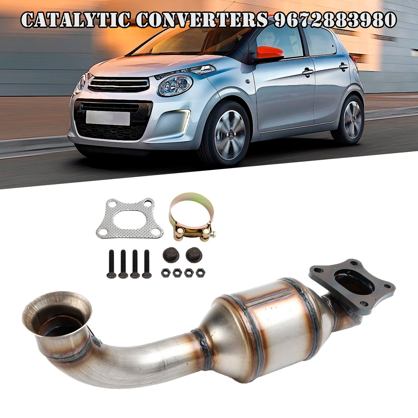 Per Peugeot 108 208 301 308 II 2008 50 KW/68 CV Catalytic Converter 9678127280
